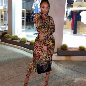 Cheetah Leopard Print Maxi Dress